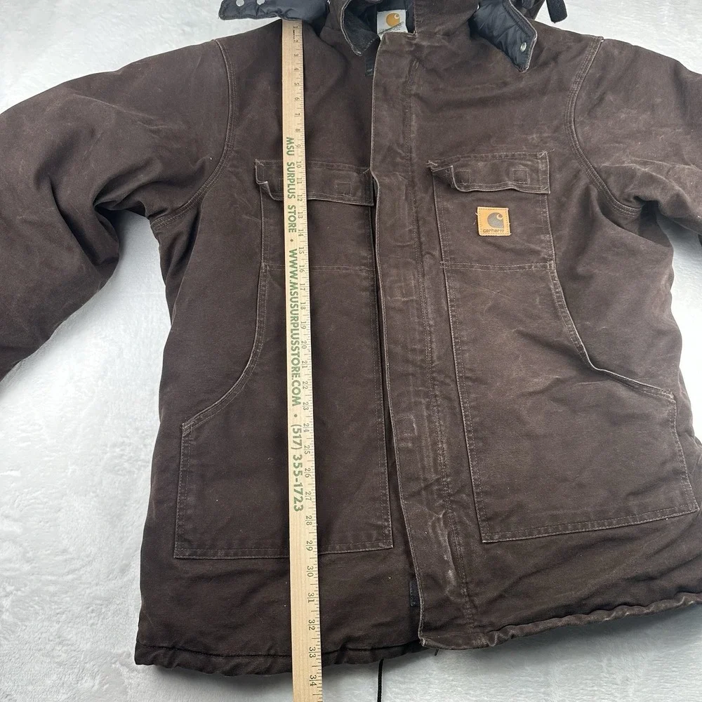 Mens XL TALL XLT Carhartt C26 DKB Chore Coat Jacket w/ Detachable Hood A148 DKB